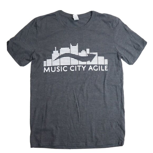 MUSIC CITY AGILE - MEN'S GRAY SHORT SLEEVE T-SHIRT - SPEAKER - SIZE S - Picture 1 of 3